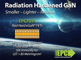 Efficient Power Conversion (EPC) Releases Lowest On-Resistance Rad Hard Transistor Available on the Market for Demanding Space Applications